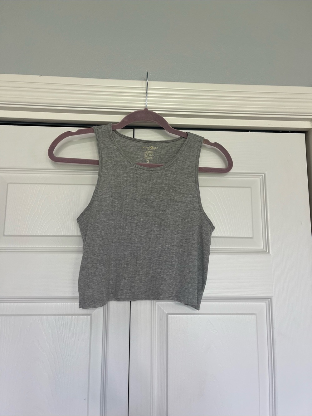 Gray Sleeveless Crop Tank Top - Natural Life
